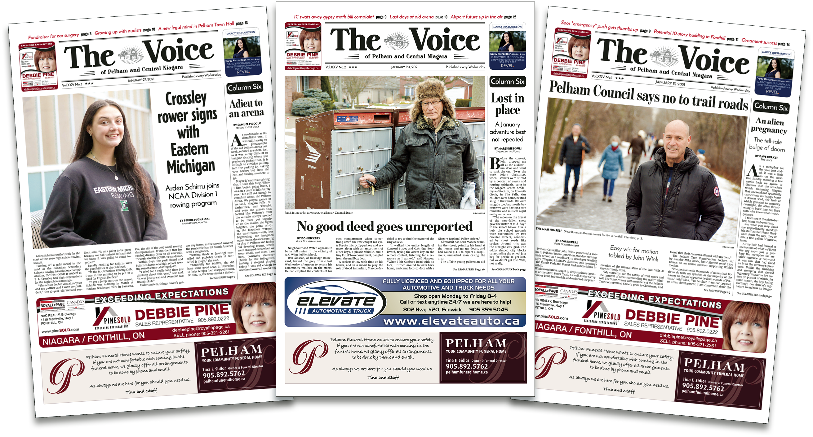 voice of pelham front page image highlighting articles