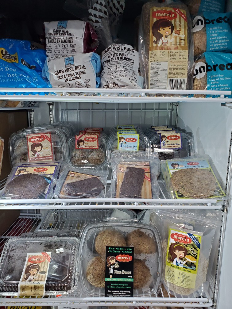 shelf of health food products