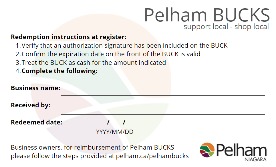 pelham bucks certificate sample