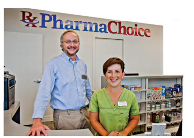 pharmacists behind counter