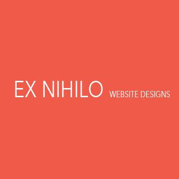 orange square with ex nihilo website design