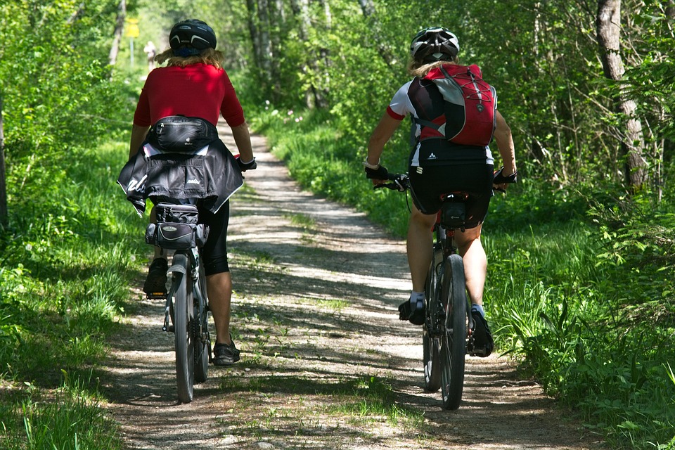 cyclists on bush path